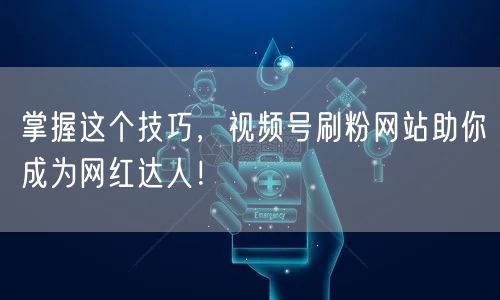 掌握这个技巧,视频号刷粉网站助你成为网红达人!