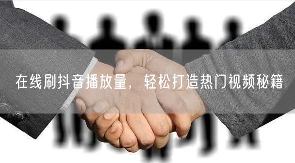 在线刷抖音播放量,轻松打造热门视频秘籍