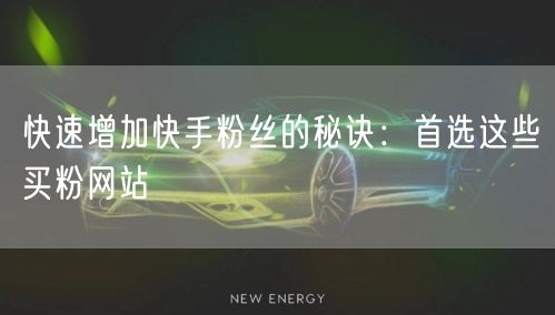 快速增加快手粉丝的秘诀:首选这些买粉网站