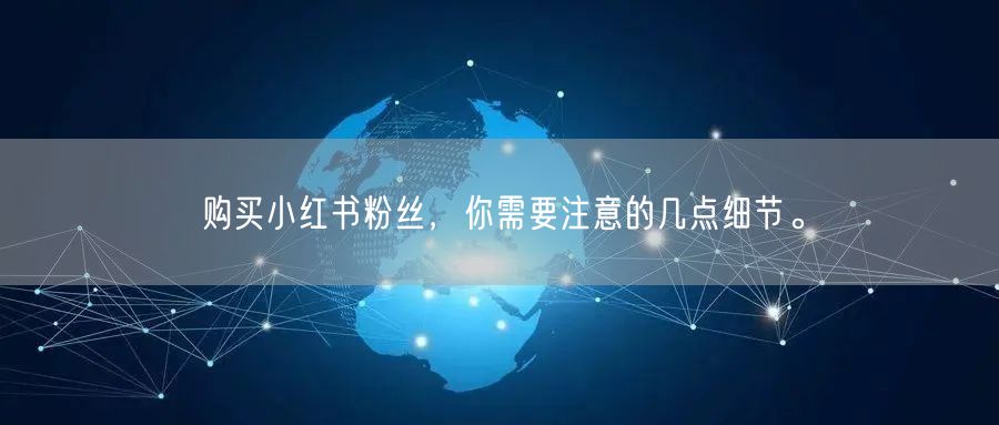 购买小红书粉丝,你需要注意的几点细节。