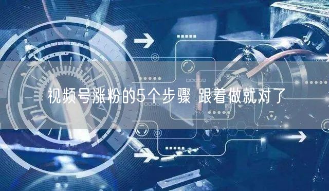 视频号涨粉的5个步骤 跟着做就对了