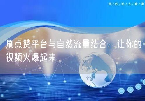 刷点赞平台与自然流量结合,让你的视频火爆起来